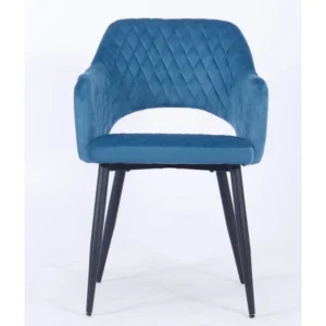 mobiliario-contract-sillon honorio metal tapizado velvet 62 turquesa dark 1